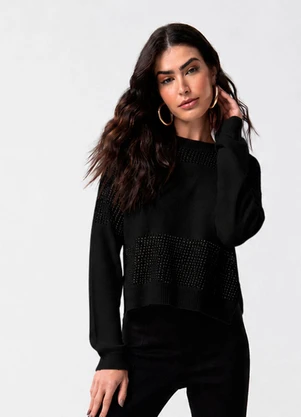 Endless - Suéter Feminino Recortes Preto - ENDLESS