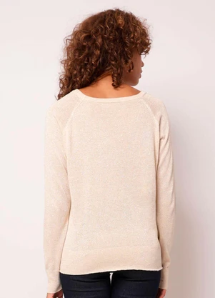 Torra - Suéter Feminino Tricô com Lurex Bege - TORRA