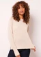 Torra - Suéter Feminino Tricô com Lurex Bege - variação: Bege