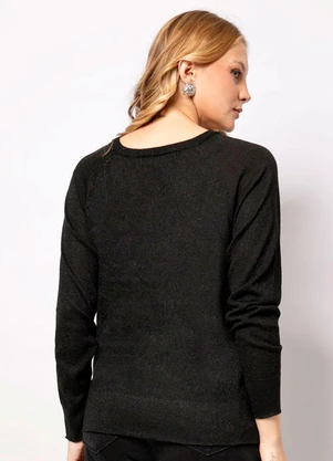 Torra - Suéter Feminino Tricô com Lurex Preto - TORRA