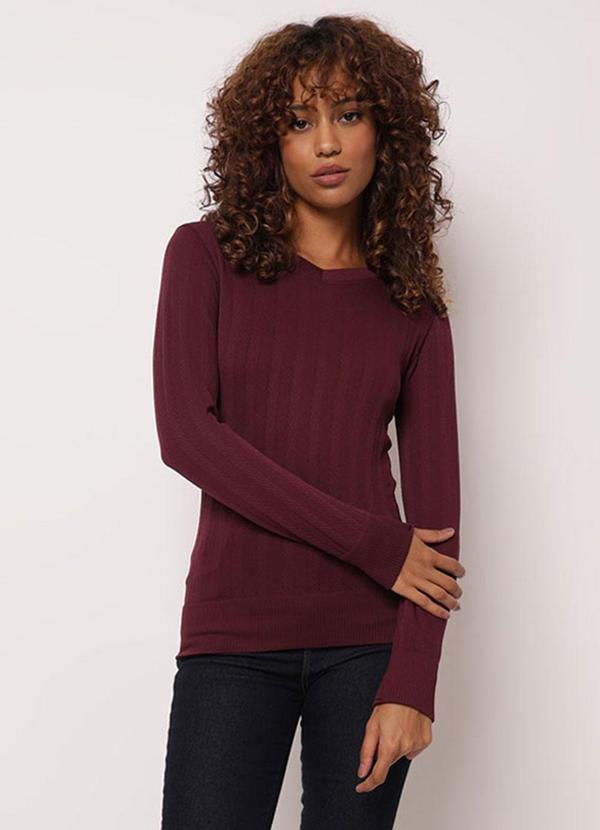 Torra - Suéter Feminino Tricô Decote V Vinho
