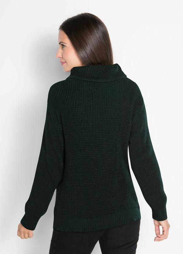Outlet - Suéter Gola Alta com Amarração Verde 2