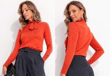 Suter Modal Laranja Escuro em Tric