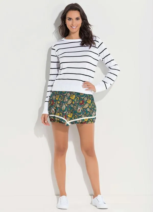 Quintess - Suéter Tricô Listrado Preto e Branco 4