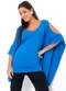 Outlet - Blusa Túnica Manga Morcego Preta - variação: Azul