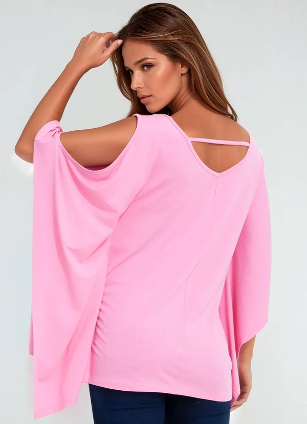 bonprix - Blusa Manga Ampla Morcego Rosa 1