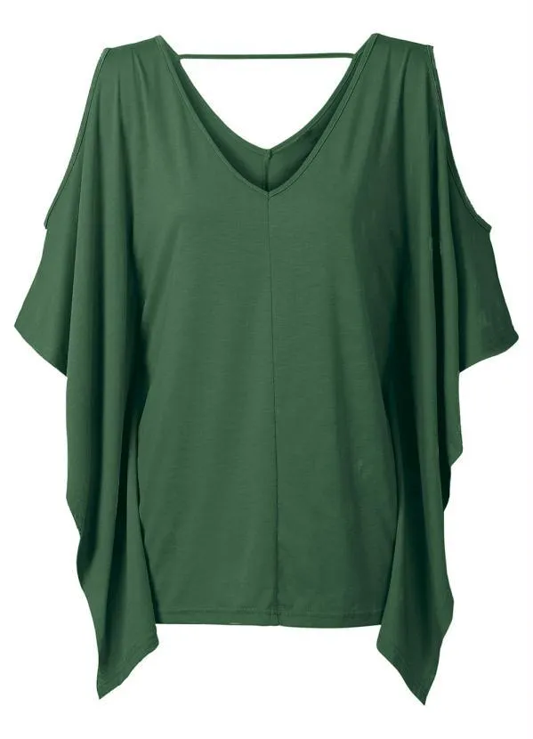 Queima Estoque - Blusa Mangas Morcedo Verde 10
