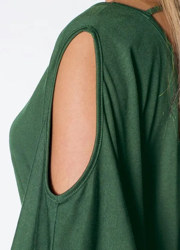 Queima Estoque - Blusa Mangas Morcedo Verde 3