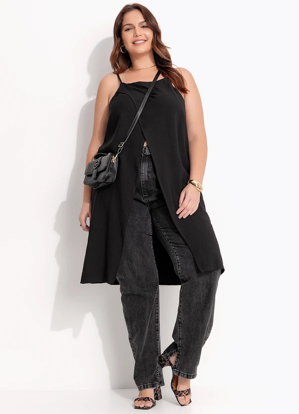 Quintess - Blusa Preto em Crepe Plano 12