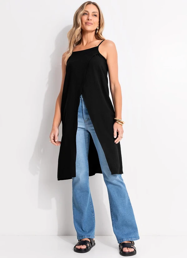 Quintess - Blusa Preto em Crepe Plano 6