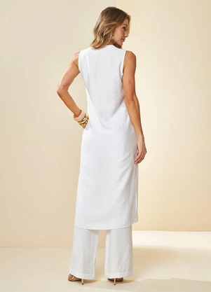 Doce Trama - Blusa Túnica Celebration Bordada Branco - DOCE TRAMA