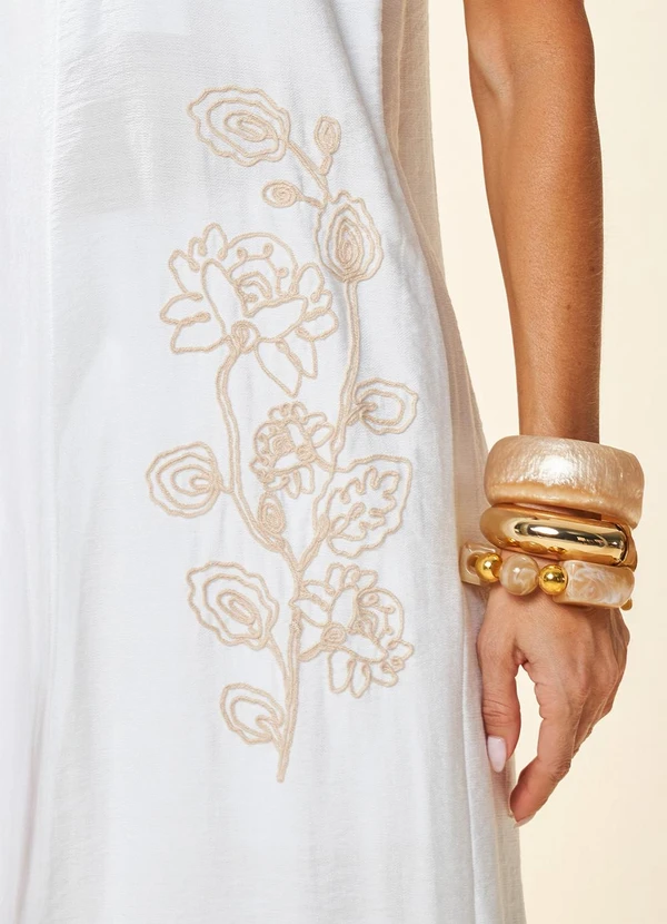 Doce Trama - Blusa Túnica Celebration Bordada Branco 5