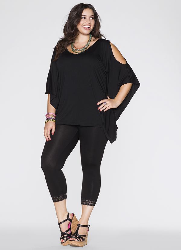 Queima Estoque - Blusa Túnica Manga Morcego Preta 5