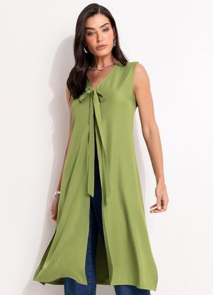 Blusa (Verde) em Crepe Plano