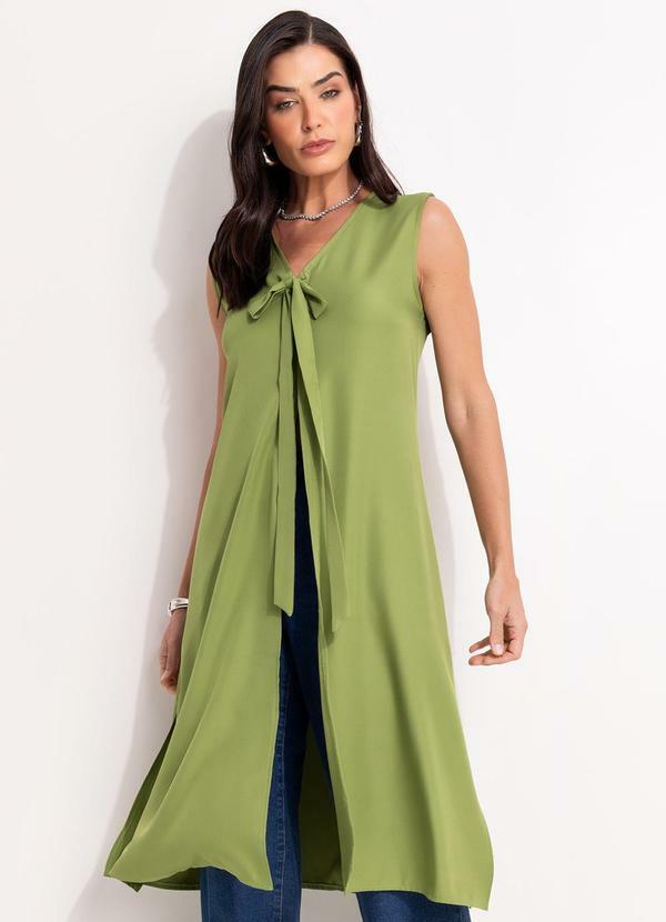 Blusa (Verde) em Crepe Plano