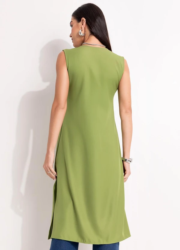 Quintess - Blusa Verde em Crepe Plano 2