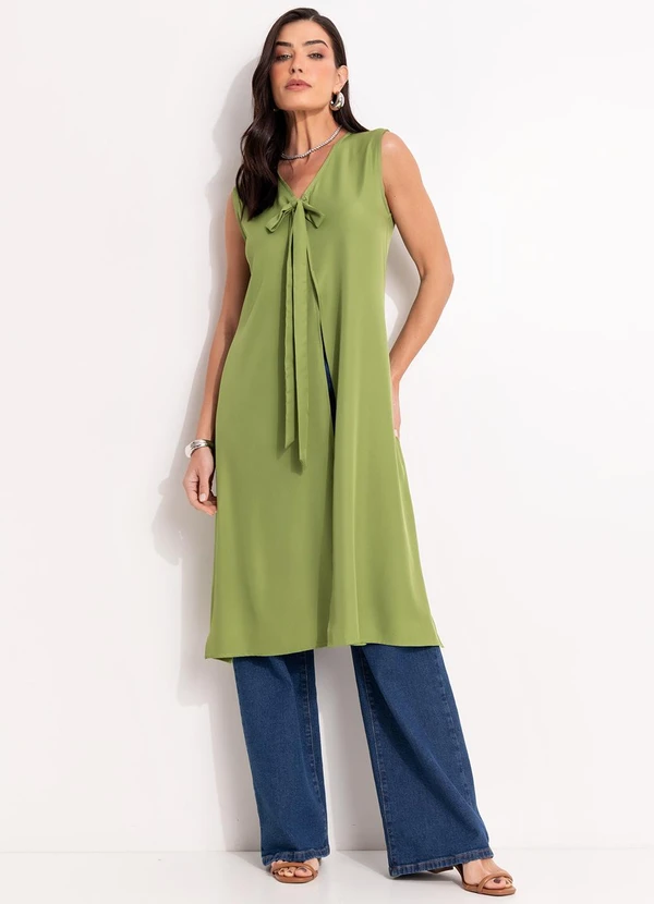 Quintess - Blusa Verde em Crepe Plano 3