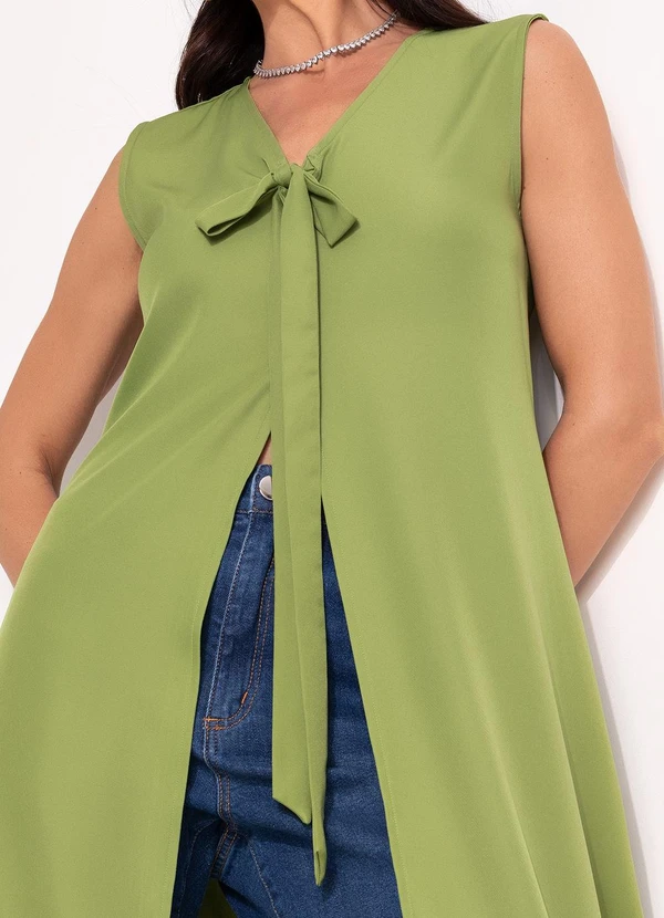 Quintess - Blusa Verde em Crepe Plano 5