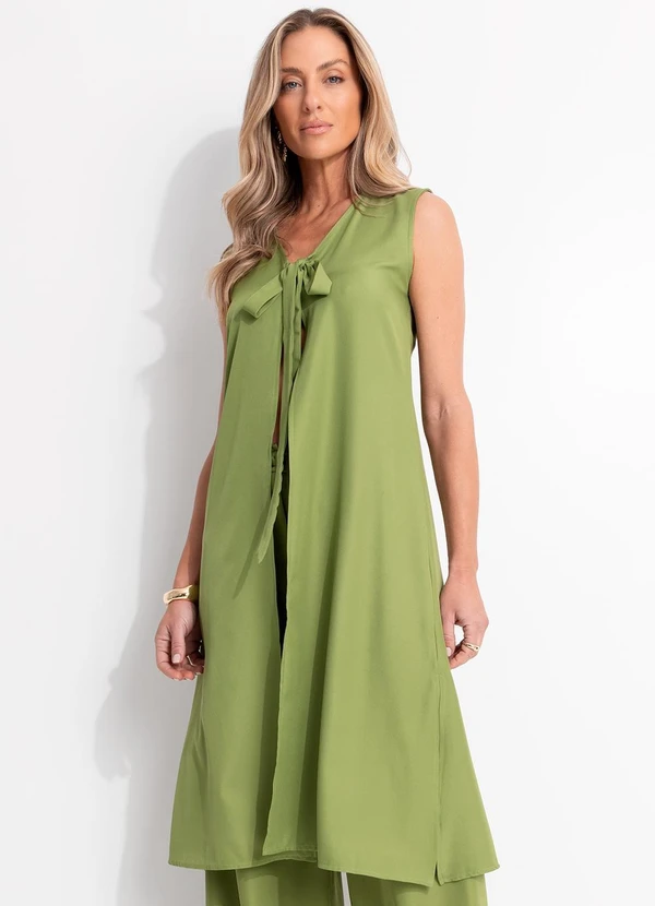 Quintess - Blusa Verde em Crepe Plano 6