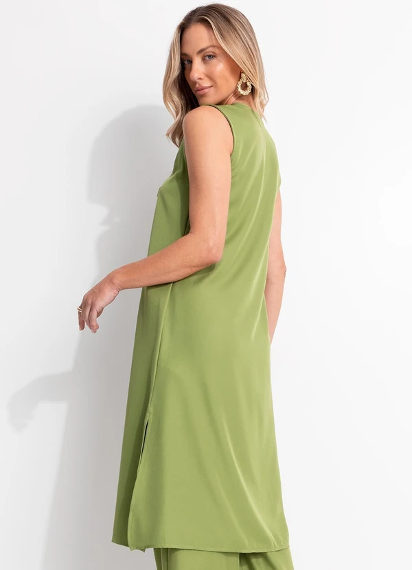 Quintess - Blusa Verde em Crepe Plano 7
