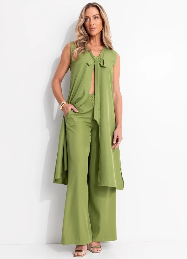 Quintess - Blusa Verde em Crepe Plano 8