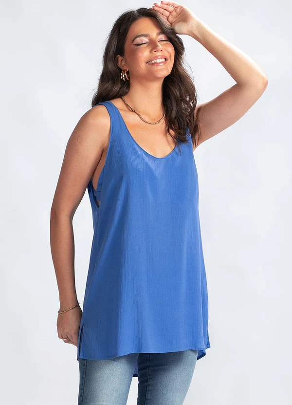 Maria Filó - Regata em Viscose Azul