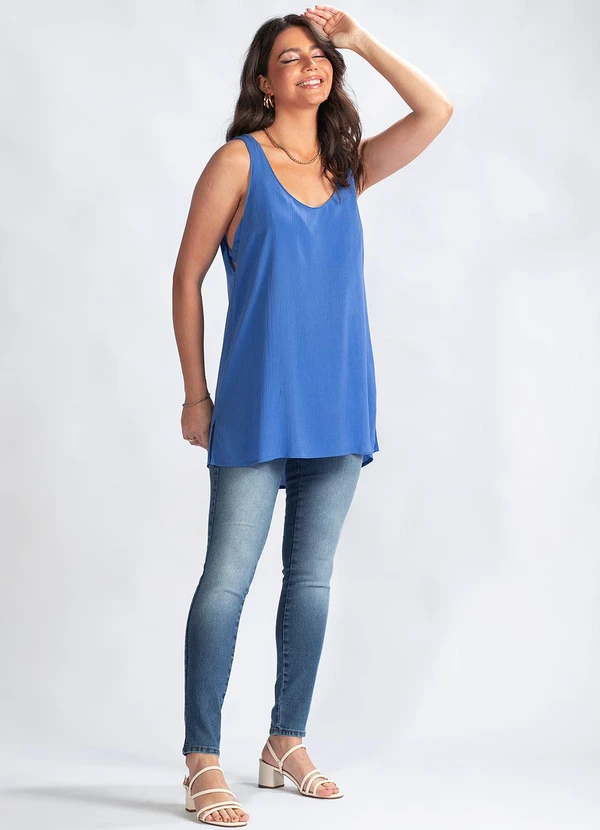 Maria Filó - Regata em Viscose Azul 3