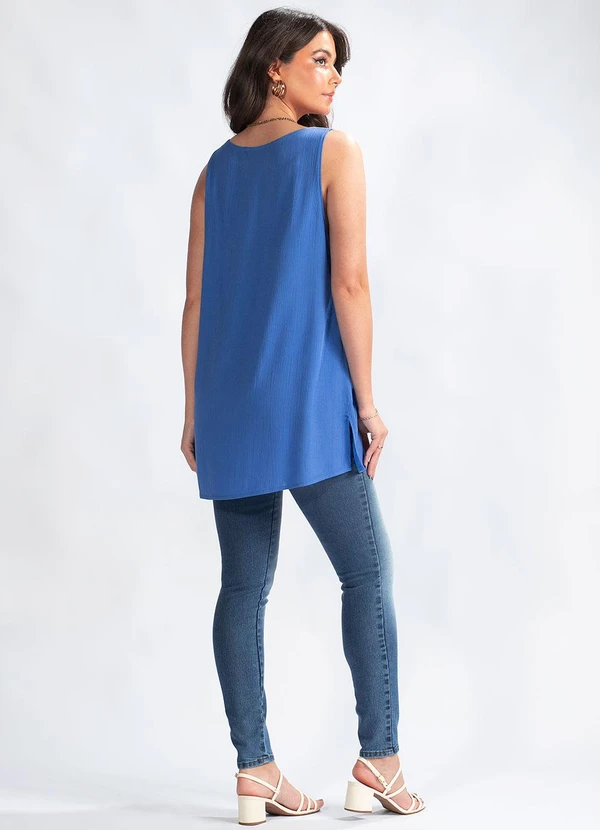 Maria Filó - Regata em Viscose Azul 4