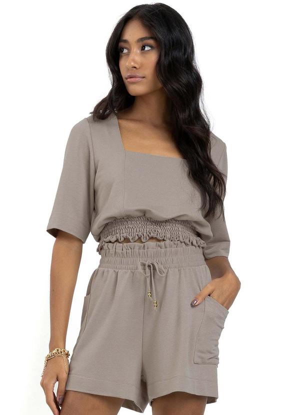 Endless - Conjunto Blusa e Shorts Molecotton Cinza