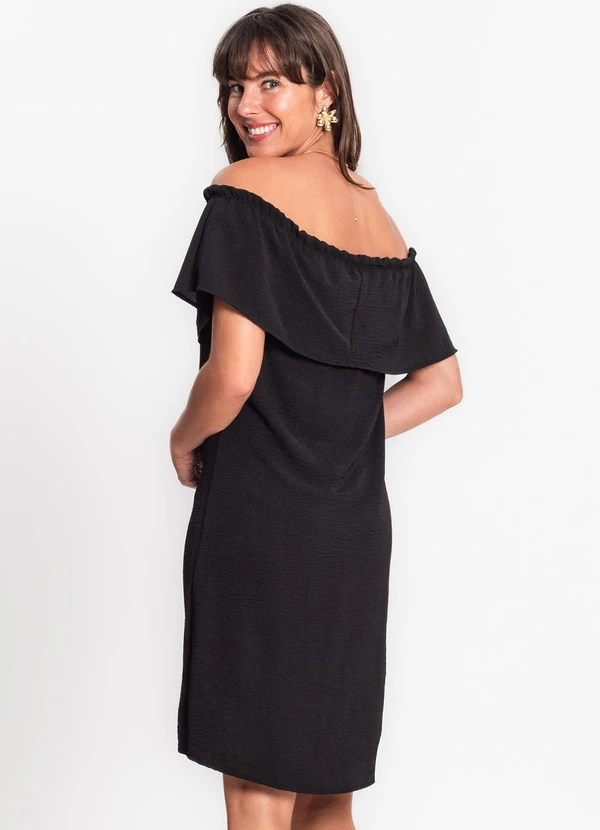 Rovitex - Vestido Ciganinha em Air Flow Preto 2