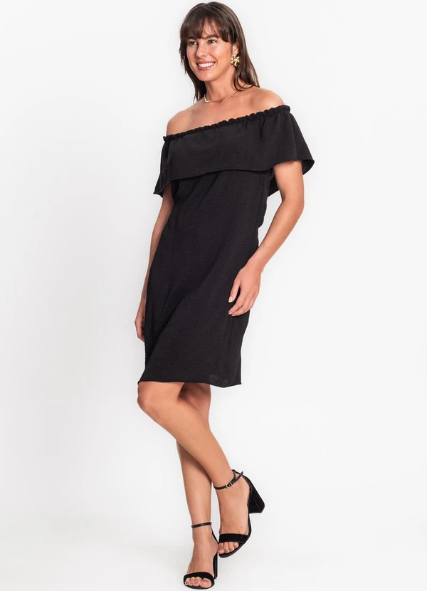 Rovitex - Vestido Ciganinha em Air Flow Preto 3