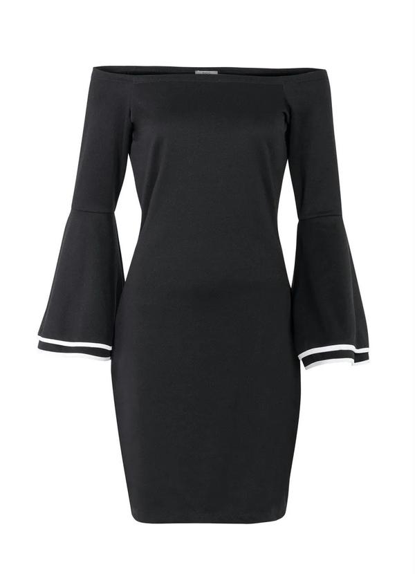 bonprix - Vestido Ombro a Ombro Mangas Sino Preto 6