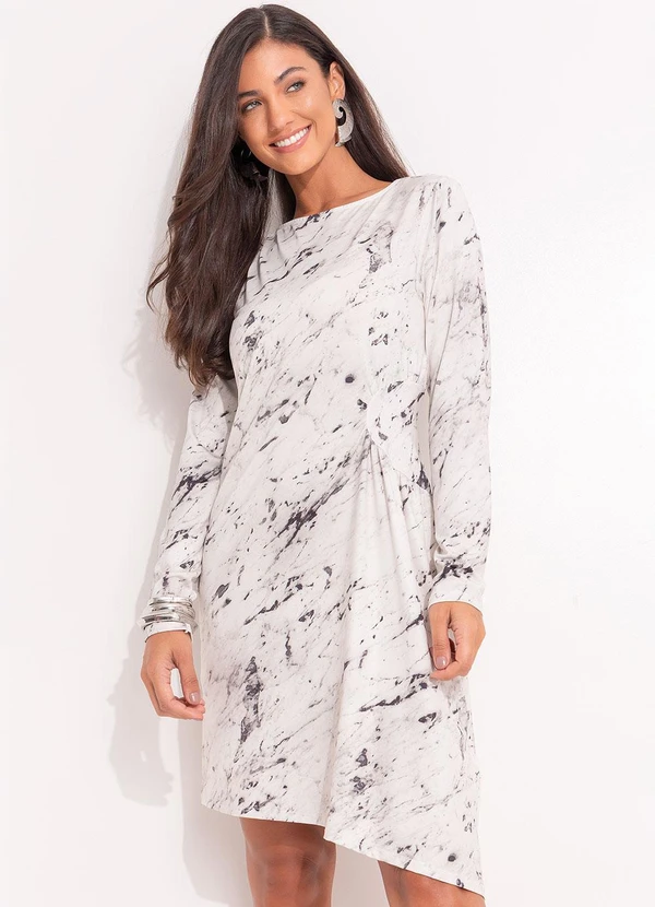 Quintess - Vestido Marmorizado em Poliflex