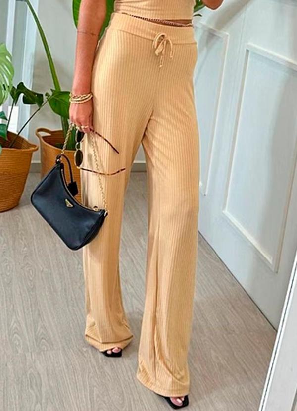 Amo Brand - Calça Canelada Light Ocre