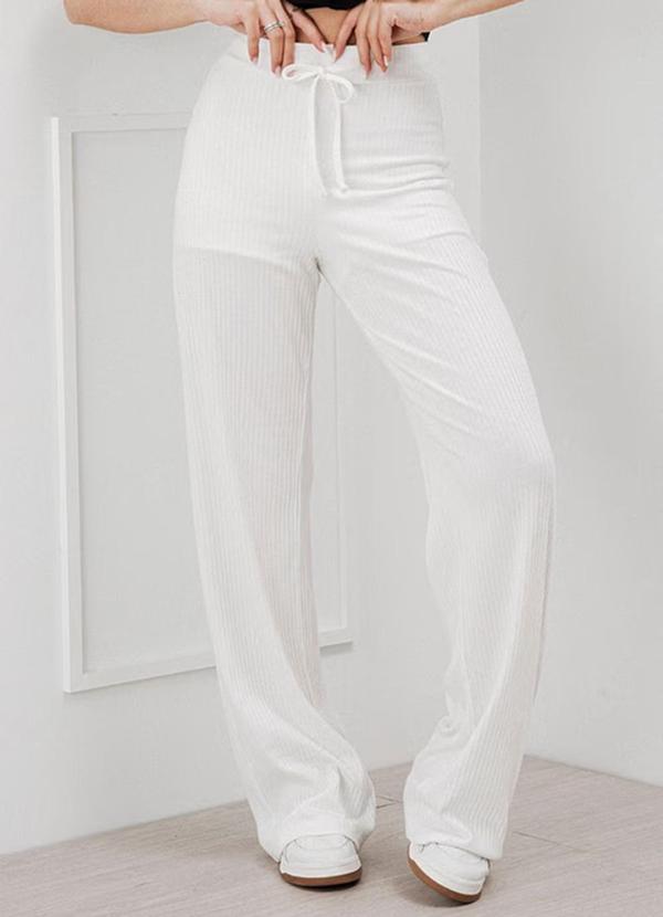 Amo Brand - Calça Canelada Light Off White