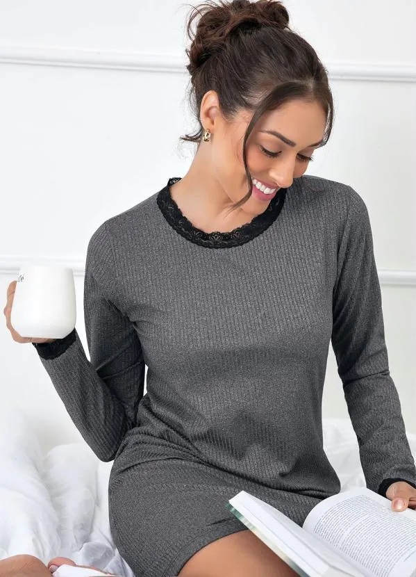 Luma Homewear - Camisola Mescla Escuro em Canelado 5