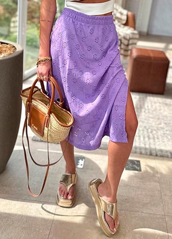 Amo Brand - Saia Midi Laise Lilás