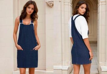 Salopete Jeans Azul Mdio