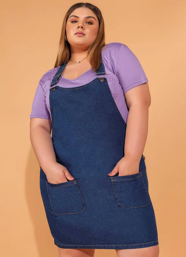 bonprix - Salopete Jeans Azul Médio 5