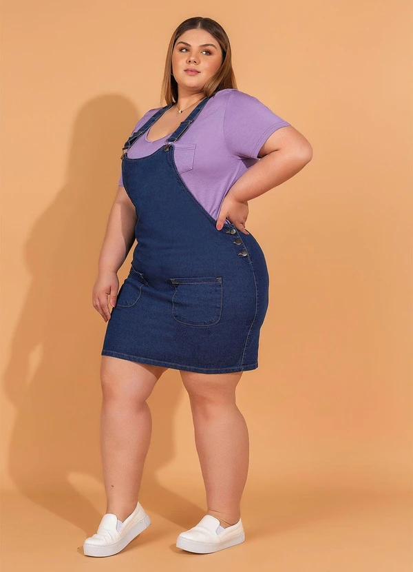 bonprix - Salopete Jeans Azul Médio 7