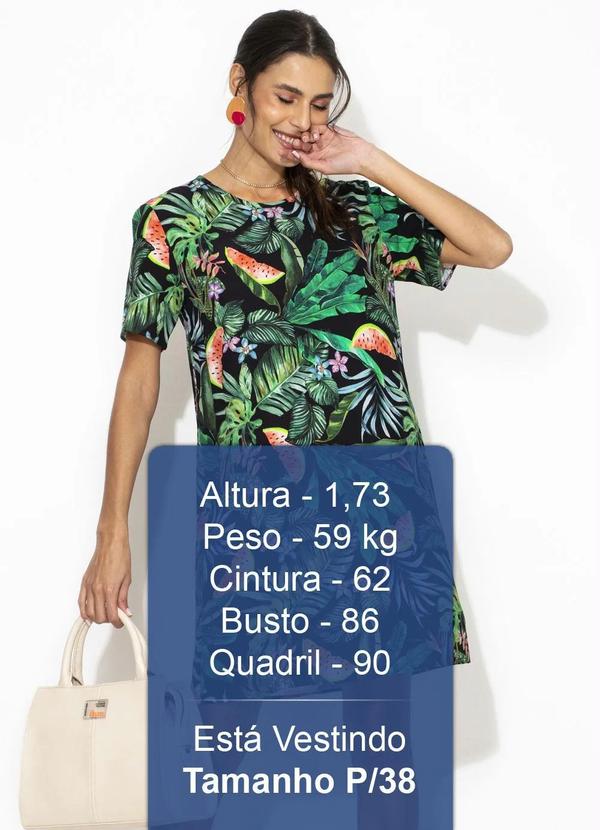 Colcci - T-Shirt Dress de Viscose Estampado Preto 5