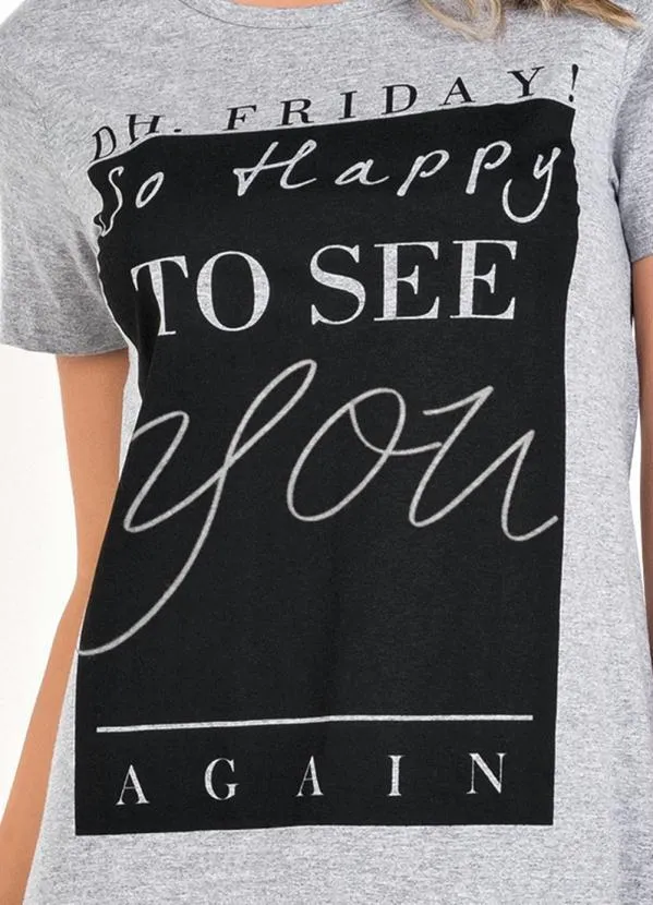 Moda Pop - T-Shirt Dress Mescla com Estampa Frontal 5