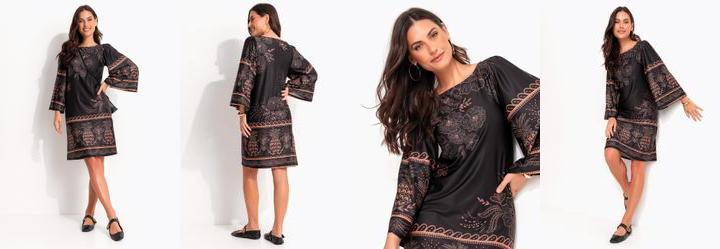 Vestido Abacaxi Tropical em Malha Fria