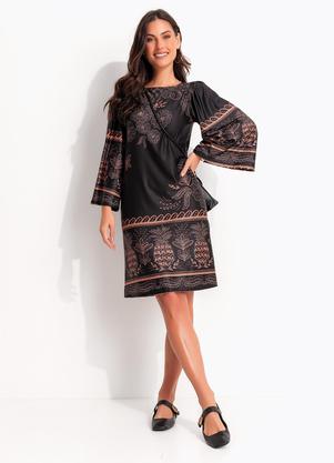 Vestido (Abacaxi Tropical) em Malha Fria