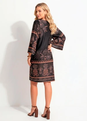 Quintess - Vestido Abacaxi Tropical em Malha Fria - QUINTESS