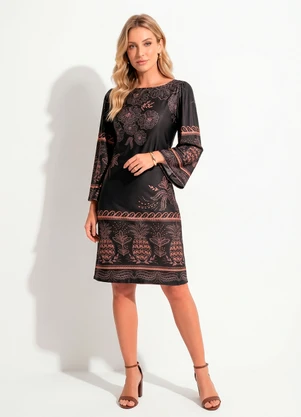 Quintess - Vestido Abacaxi Tropical em Malha Fria - QUINTESS