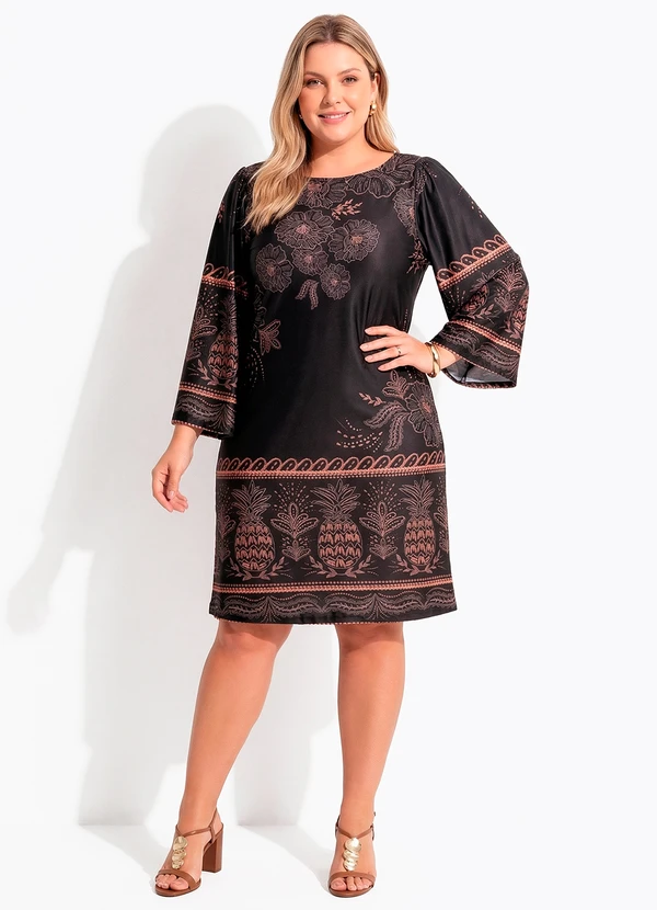 Quintess - Vestido Abacaxi Tropical em Malha Fria 9