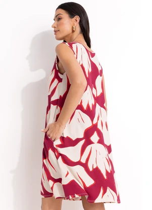 Quintess - Vestido Abstrato Bicolor em Malha de Viscose - QUINTESS