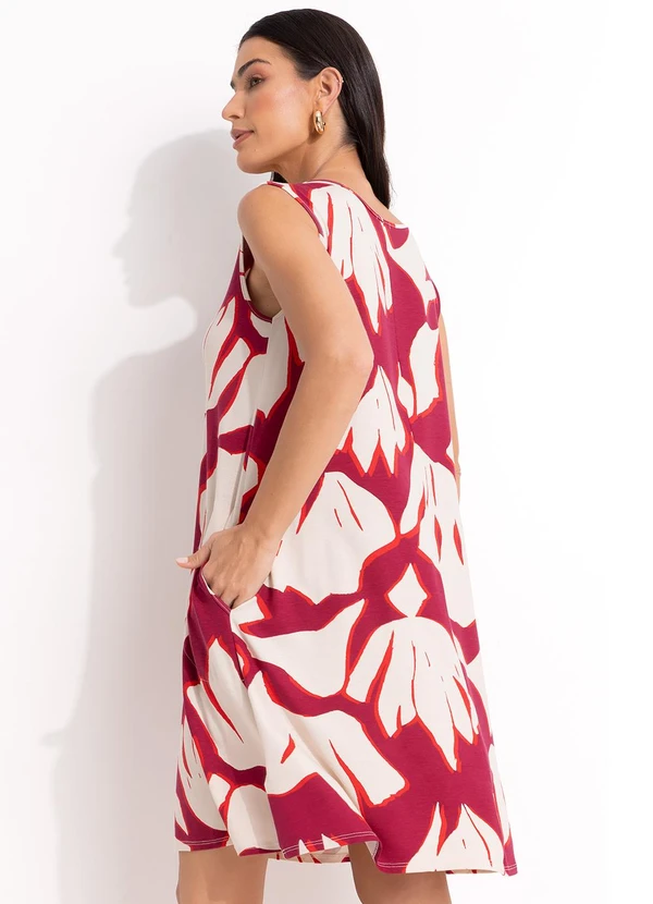 Quintess - Vestido Abstrato Bicolor em Malha de Viscose 8