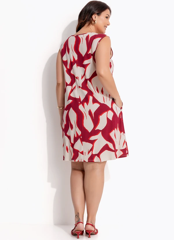 Quintess - Vestido Abstrato Bicolor em Malha de Viscose 2